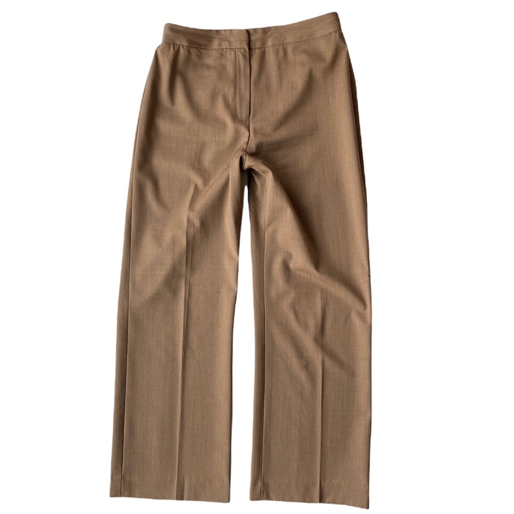 Lafayette 148 Wide Leg Wool Trouser Pants Brown Size 12 High Waist